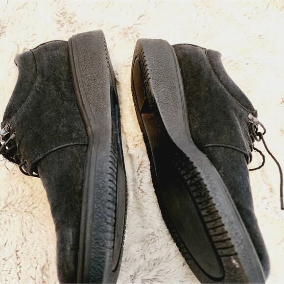 SALVATORE FERREGAMO SPORT SUEDE LACE UP BLACK  SHOES SIZE 8 1190 - Picture 7 of 9